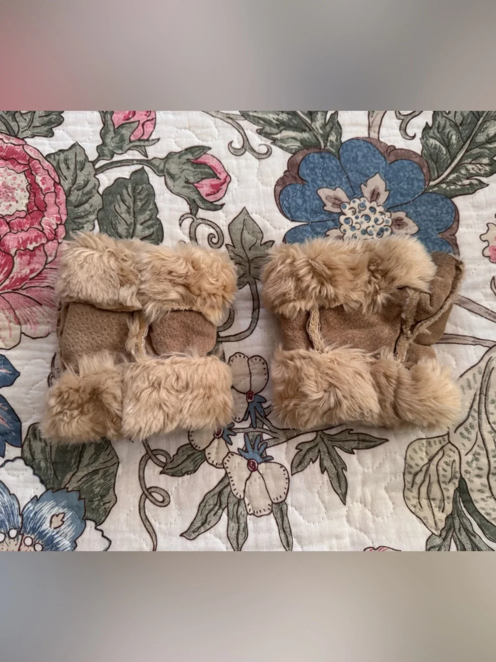 Wilson’s Leather Suede Faux Fur Fingerless Gloves